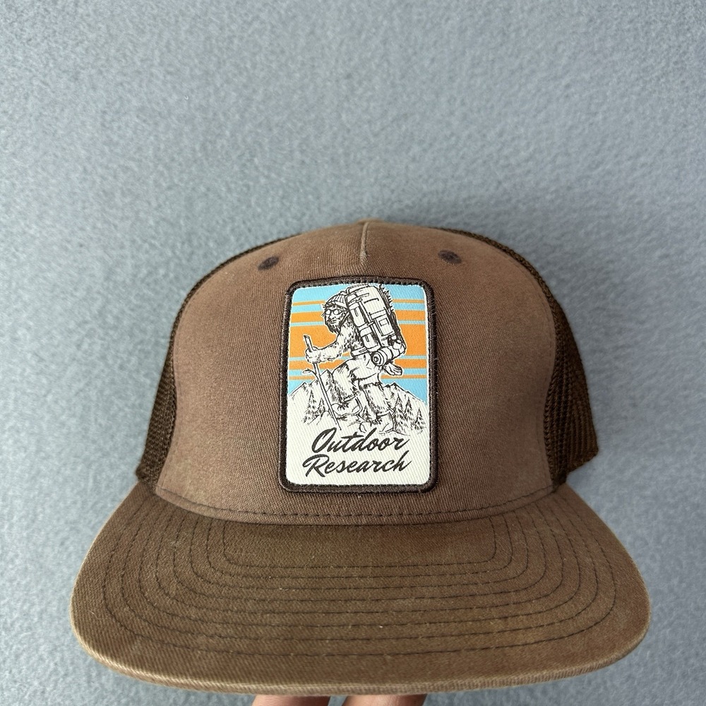 Outdoor Research Squatchin Trucker Hat Brown Bigfoot Snapback Cap OSFA Mesh
